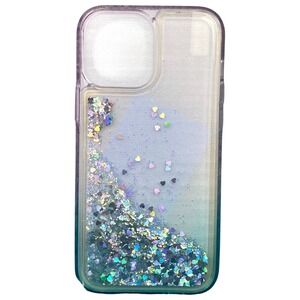 iPhone 13 Pro Phone Case Liquid Glitter Bling‎ Purple Green